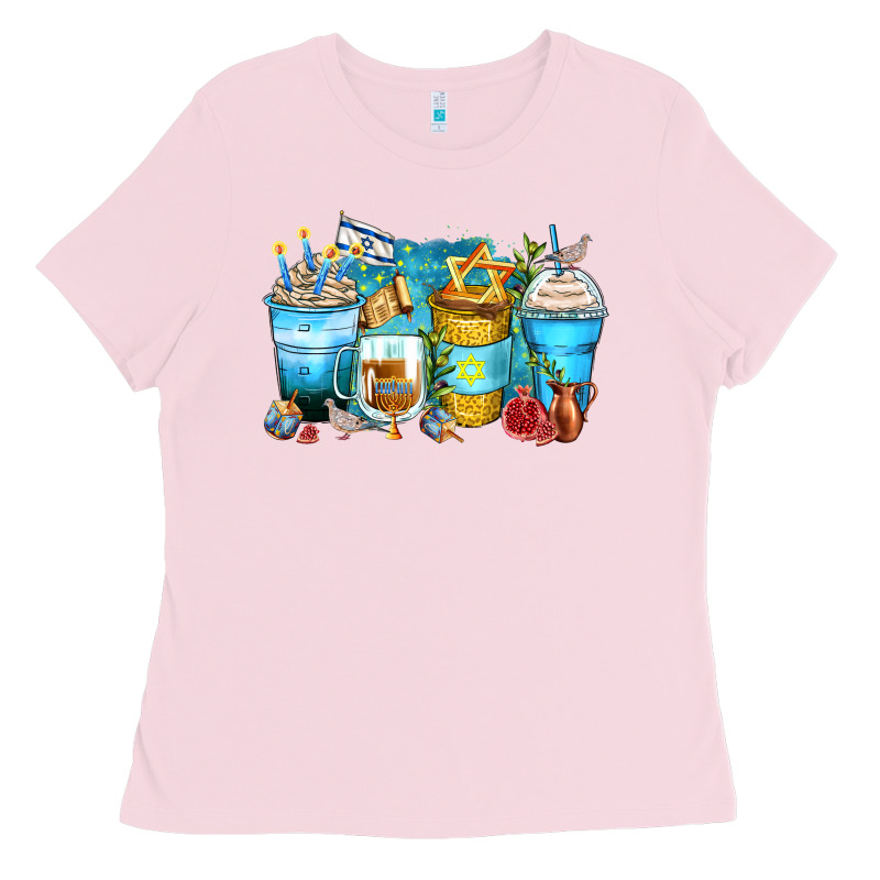 Hanukkah Coffee Cups Ladies Tee by Zillion Design Studio | Teevron