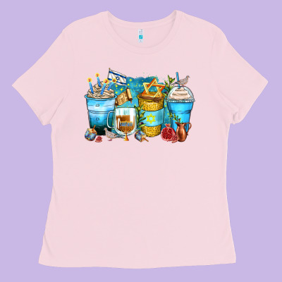 Hanukkah Coffee Cups Ladies Tee Designed By Zillion Design Studio