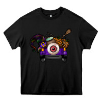 Black Halloween Truck Heavy Core Tee - CowhideDigitalArt