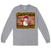 Heather Grey snowman Christmas Long Sleeve Tee - JahusDesignShop