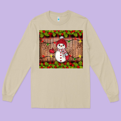 Snowman Christmas Long Sleeve Tee Designed By Jahusdesignshop