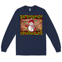 Navy snowman Christmas Long Sleeve Tee - JahusDesignShop