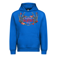 Cobalt Happy Valentine's Day skeleton hands Urban Hoodie - FaDigitalArtStudio