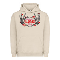 Pigment French Oak Happy Valentine's Day skeleton hands Urban Hoodie - FaDigitalArtStudio