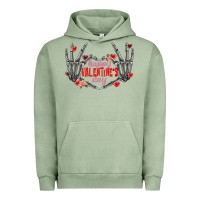 Pigment Oil Green Happy Valentine's Day skeleton hands Urban Hoodie - FaDigitalArtStudio