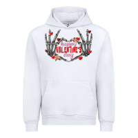 White Happy Valentine's Day skeleton hands Urban Hoodie - FaDigitalArtStudio