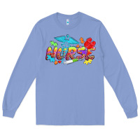 Colony Blue Autism Nurse Long Sleeve Tee - NancyCooperArtShop