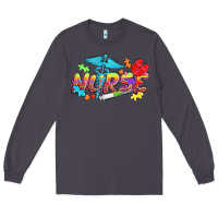 Smoke Autism Nurse Long Sleeve Tee - NancyCooperArtShop