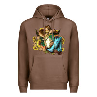 Chestnut Cow skull Cowboy boots hats sunflowers Premium Hoodie - HowdyJamesFarm