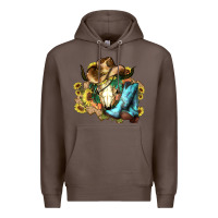 Coffee Cow skull Cowboy boots hats sunflowers Premium Hoodie - HowdyJamesFarm