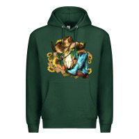Sports Green Cow skull Cowboy boots hats sunflowers Premium Hoodie - HowdyJamesFarm