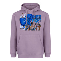 Lavender Her fight is our fight Colon Cancer blue ribbon Heavyweight Hoodie - NancyCooperArtShop