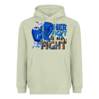 Matcha Her fight is our fight Colon Cancer blue ribbon Heavyweight Hoodie - NancyCooperArtShop