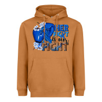 Meerkat Her fight is our fight Colon Cancer blue ribbon Heavyweight Hoodie - NancyCooperArtShop