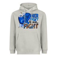 Moon Dust Her fight is our fight Colon Cancer blue ribbon Heavyweight Hoodie - NancyCooperArtShop