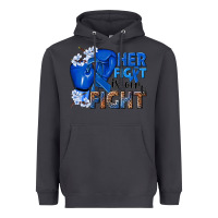 Smoke Her fight is our fight Colon Cancer blue ribbon Heavyweight Hoodie - NancyCooperArtShop