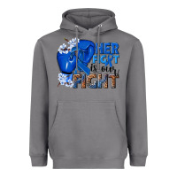 Storm Her fight is our fight Colon Cancer blue ribbon Heavyweight Hoodie - NancyCooperArtShop