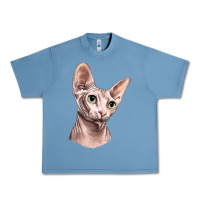 Pebble Blue Sphynx Cat Urban Heavy Tee - LillyAllenDesigns