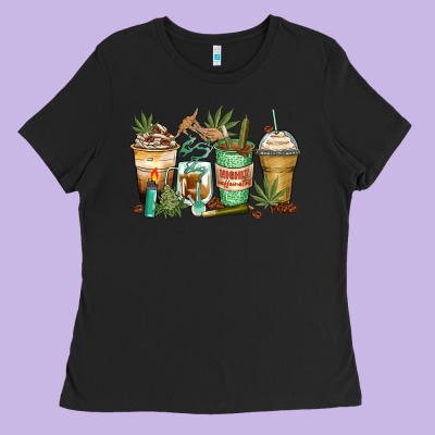 Highly Caffeinated Coffee Cups Ladies Tee Designed By Zillion Design Studio