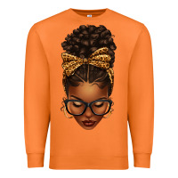 Carrot afro messy bun leopard bow Premium Sweatshirt - texasbilliewilder