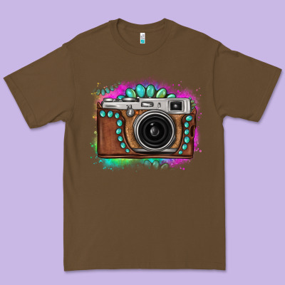 Tie Dye Gemstone Vintage Camera Premium Tee Designed By Fadigitalartstudio