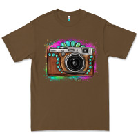 Cacao tie dye gemstone vintage camera Premium Tee - FaDigitalArtStudio