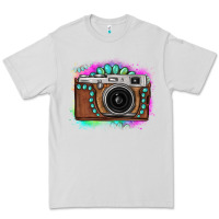 Dove Grey tie dye gemstone vintage camera Premium Tee - FaDigitalArtStudio