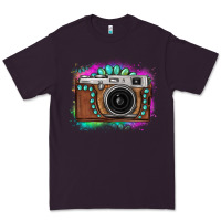 Plum tie dye gemstone vintage camera Premium Tee - FaDigitalArtStudio