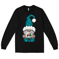 Black winter gnome with snow globe Long Sleeve Tee - NancyCooperArtShop