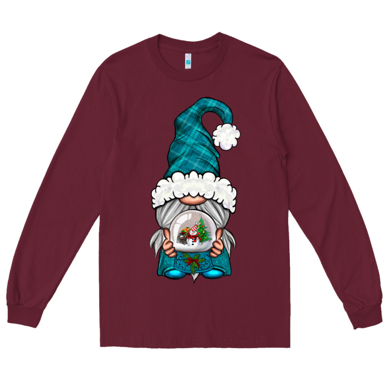 Winter Gnome With Snow Globe Long Sleeve Tee by NancyCooperArtShop | Teevron
