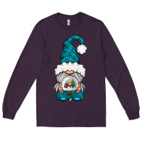 Plum winter gnome with snow globe Long Sleeve Tee - NancyCooperArtShop