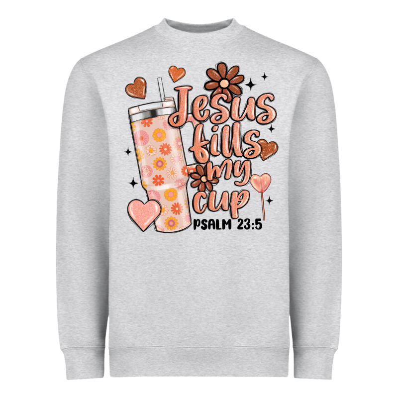 Valentine Jesus Fills My Cup Heavyweight Sweatshirt by MaliasSmallBusiness | Teevron