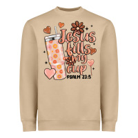 Mushroom valentine jesus fills my cup Heavyweight Sweatshirt - MaliasSmallBusiness