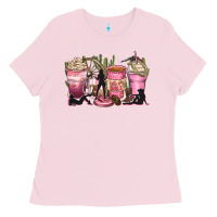 Bubblegum Pink let's go girls coffee cups Ladies Tee - Zillion Design Studio