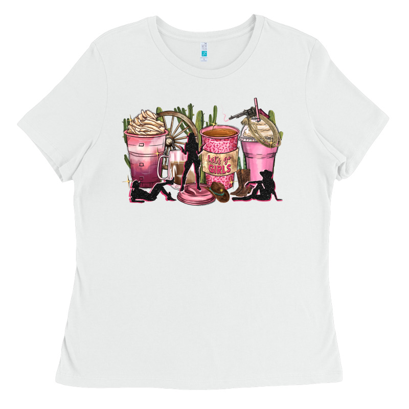Let's Go Girls Coffee Cups Ladies Tee by Zillion Design Studio | Teevron