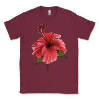 Burgundy Puerto Rican Hibiscus Flower Illustrations Classic Tee - LillyAllenDesigns