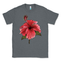 Charcoal Heather Puerto Rican Hibiscus Flower Illustrations Classic Tee - LillyAllenDesigns