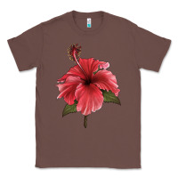 Chestnut Puerto Rican Hibiscus Flower Illustrations Classic Tee - LillyAllenDesigns