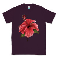 Plum Puerto Rican Hibiscus Flower Illustrations Classic Tee - LillyAllenDesigns