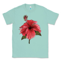 Seafoam Puerto Rican Hibiscus Flower Illustrations Classic Tee - LillyAllenDesigns