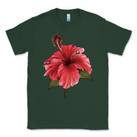 Sports Green Puerto Rican Hibiscus Flower Illustrations Classic Tee - LillyAllenDesigns