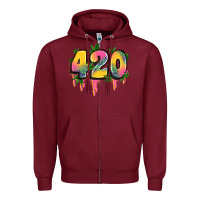 Burgundy 420 cannabis Zipper Hoodie - Artiststas