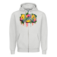 Dove Grey 420 cannabis Zipper Hoodie - Artiststas