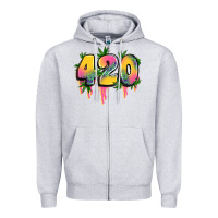 Heather Grey 420 cannabis Zipper Hoodie - Artiststas