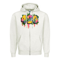 Oatmeal Heather 420 cannabis Zipper Hoodie - Artiststas