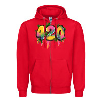 Red 420 cannabis Zipper Hoodie - Artiststas