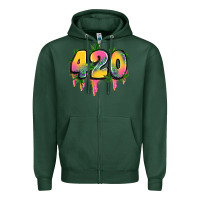 Sports Green 420 cannabis Zipper Hoodie - Artiststas
