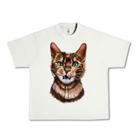 Pistachio Bengal Cat Face Urban Heavy Tee - LillyAllenDesigns