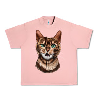 Salmon Bengal Cat Face Urban Heavy Tee - LillyAllenDesigns