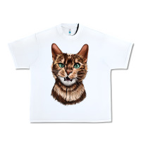 White Bengal Cat Face Urban Heavy Tee - LillyAllenDesigns